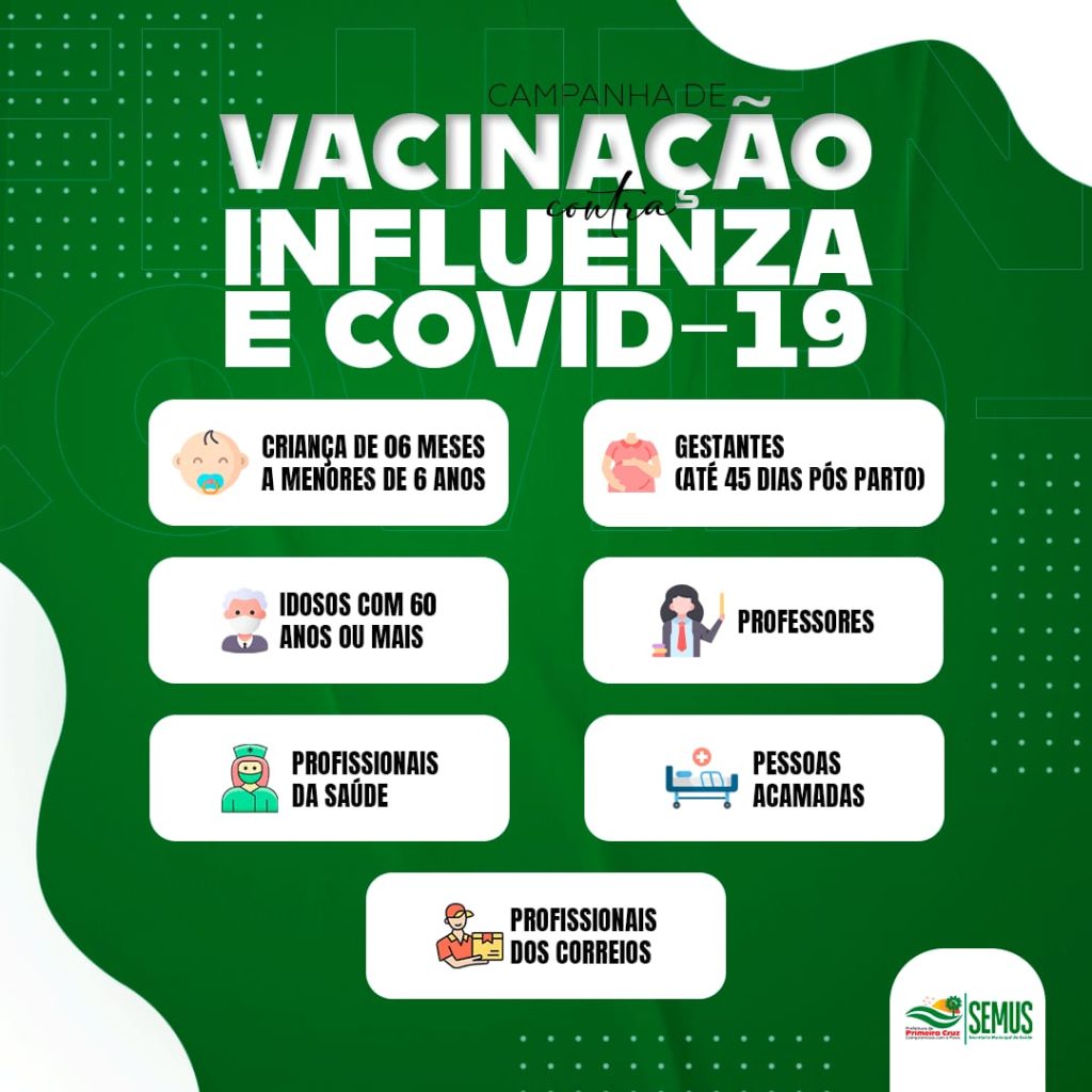 Campanha de Vacinação contra a Influenza e Covid-19 em Primeira Cruz Campanha de Vacinação contra a Influenza e Covid-19 em Primeira Cruz