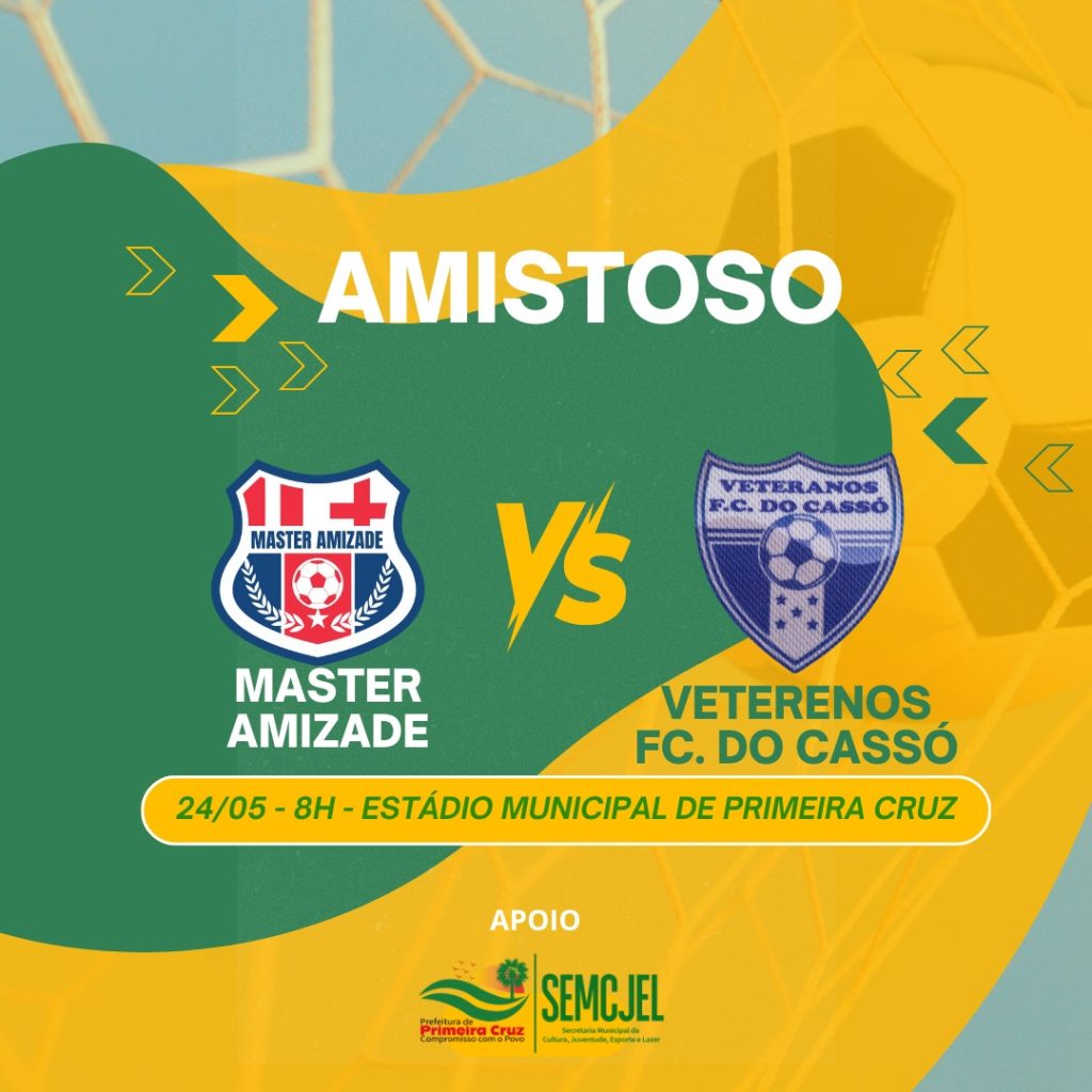 Clássico de futebol promete movimentar Primeira Cruz com amistoso