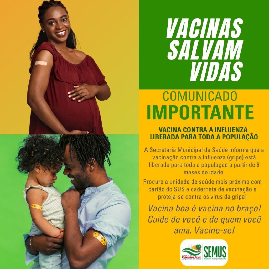 Vacinação contra a Influenza disponível para toda a população! Vacinação contra a Influenza disponível para toda a população!